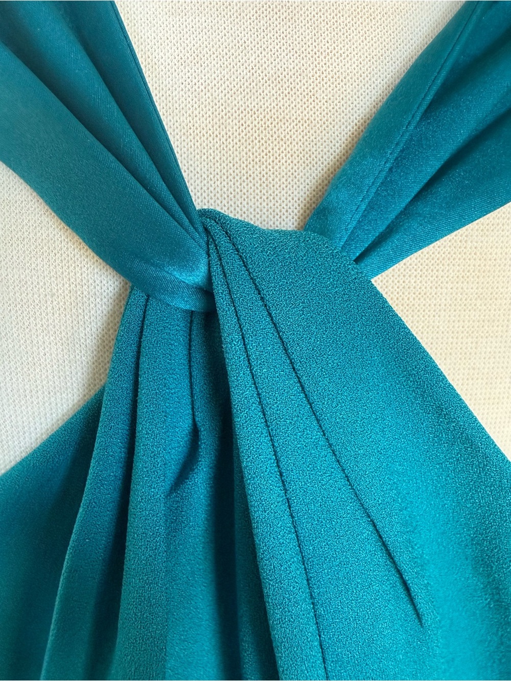 Elie Tahari Teal Twist-Halter Sheath Dress - Picture 7 of 9